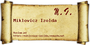 Miklovicz Izolda névjegykártya